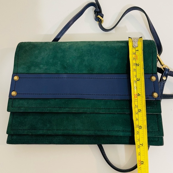 Brian Atwood Suede Green and Blue clutch - Picture 4 of 6